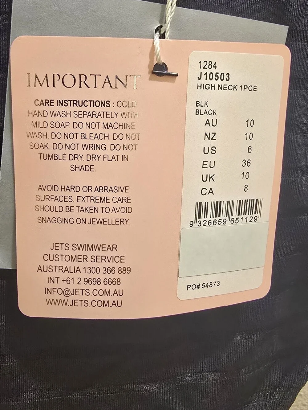 NWT Jets Australia-Jessika Allen Mesh-Trim Swimsuit Black Sz 6